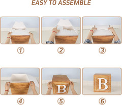 Baby Shower Boxes Birthday Party Decorations – 4 Wood Grain Brown Stereoscopic B