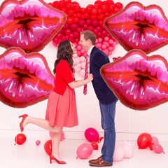 Pack of 5 Large Pink Huge Red Lips Balloons for Makeup Themed Party Anniversary
