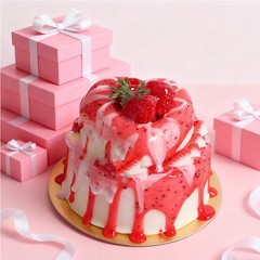 Fake Cake Dessert Artificial Cream Strawberry Jam Cupcake Faux Food Decor Prop