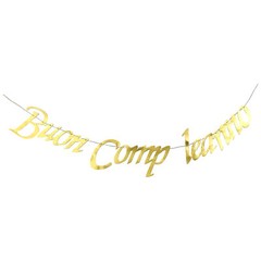 1 Set Happy Birthday Banner w/ String for Birthday Party Decorations Gold Tone