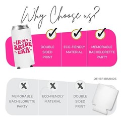 Bachelorette Set of 12 – 1 In My Bride Era and 11 In My Party Era Can Coolers