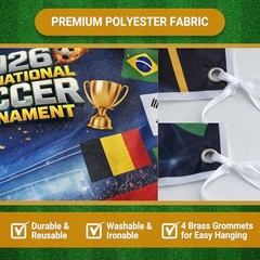 2026 Soccer Party Decorations Set, 71×45″ International World Flags Soccer