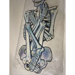 Beistle Jointed Skeleton Halloween Cardboard VTG Die Cut Art print 44″ New 1984