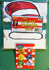 🔥THE CAT IN THE HAT🔥 Dr. Seuss Wearable Hats Pin Buttons & Wubbulous World DVD