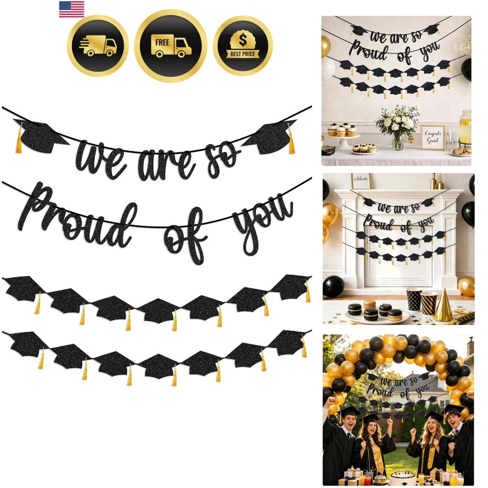 Graduation Banner 2026 Decorations Diploma Tassels Class of 2026 Party Decor