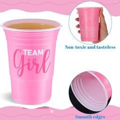 Gender Reveal Plastic Cups Team Boy Girl Disposable 16 oz Party Supplies