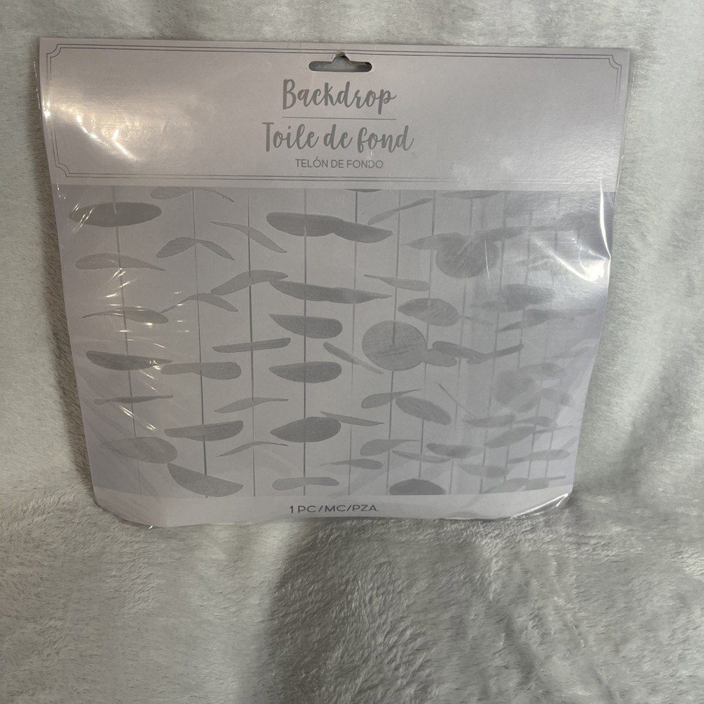 Amscan 6’x8’ Silver Tissue Backdrop Shower Birthday Wedding Background Decor