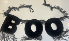 Hyde And EEK! Boutique. 6’ Length Halloween BOO Garland Black