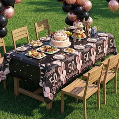 3 Pack 50th Birthday Decorations for Women – Happy 50th Birthday Tablecloth, …