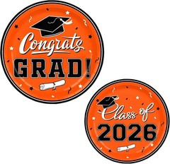 Complete Graduation Tableware Set in Orange