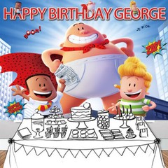 Super Hero Captain Underpants Personalised Custom Banner Backdrop Party Supplies