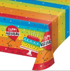 Hoppin’ Birthday Cake Plastic Tablecover All Over Print, 54″ X 102″ – New/Sealed