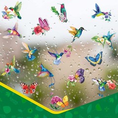 Pajean 32 Pieces Hummingbird Window Clings Anti Collision As Pictures Shown