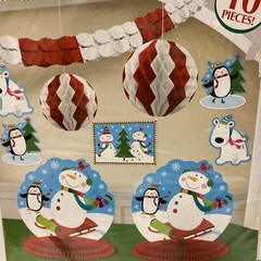 Holiday Christmas 10 pc. Classroom Decorating Kit Cutouts Honeycomb Garland New