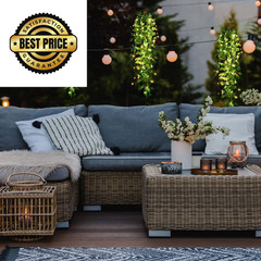 Mudder 3 Packs LED Artificial Hanging 3.6 ft x 9.84 ft, Greenery Style