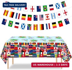 International World Flags Party Decorations Set,11M World Flag Bunting Banner &
