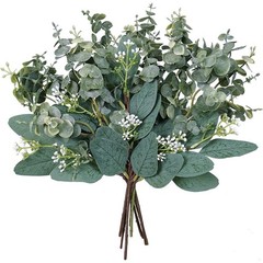 Mixed Eucalyptus Leaves Stems Bulk Artificial Sprays White