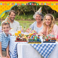 6 PCS Railroad Train Crossing Theme Centerpieces Party Decorations Birthday