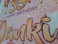Personalised Happy Birthday Rose Gold Backdrop Background Balloon Party poster