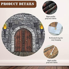 Tranqun Medieval Party Decorations Castle Backdrop Knight Wall Backdrop Keepers