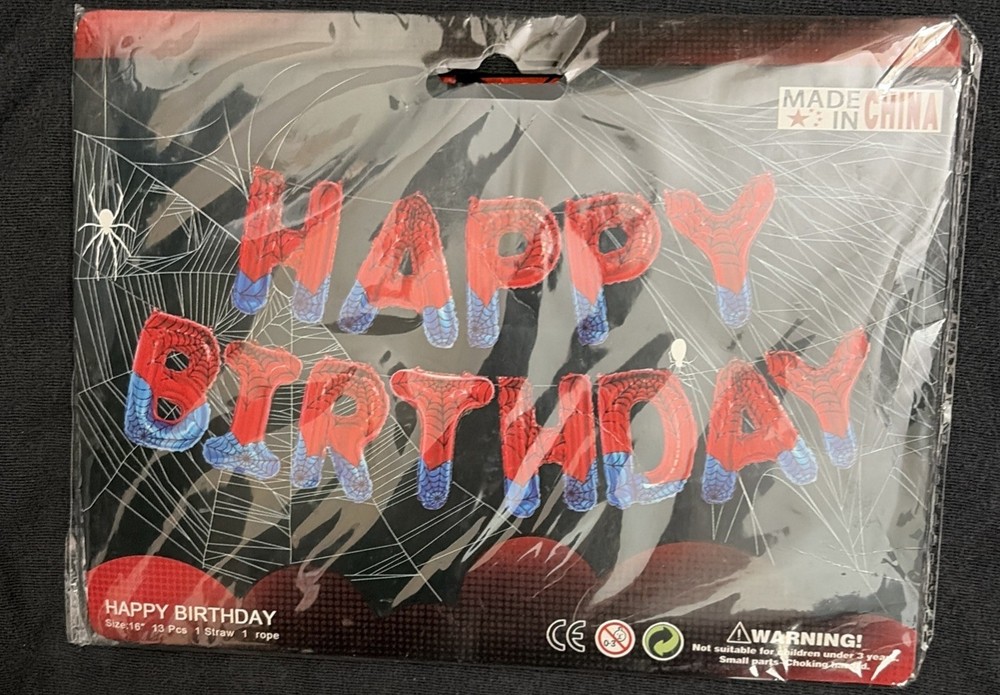 Spiderman Happy Birthday Party Superhero Banner Celebration Kit Kids NEW
