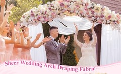 Wedding Arch Draping Fabric 2 Panels 28.7″ x 20FT Champagne Drapes Sheer Fabric