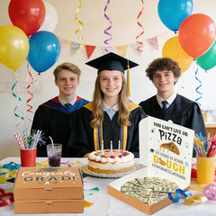 5Pcs Graduation Pizza Money Box for Cash Gift, Funny Graduation Party Money Hold