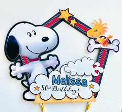 Personalized Snoopy Theme Cake Topper