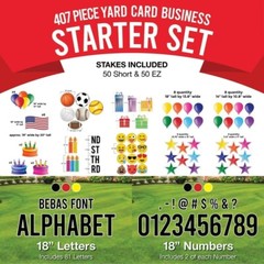 Yard Card Rental Business Startup Kit, 407 Piece Set, 18 Inch Yard Signs