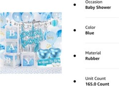 Baby Shower Decorations for Boy – Jumbo Blue Party Decor Set All-in-One Bundle