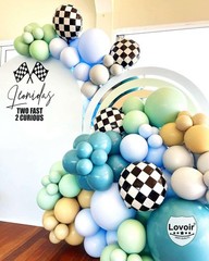 12 Pcs Black White Checkered Balloons 18 Inch, Big Black White Round Balloons…
