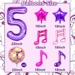9 Pcs Kpop Birthday Decorations, Kpop Music Balloons
