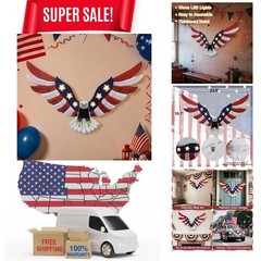 Bold Metal Eagle Decor with Timer – Perfect for July 4th and -Round Pride