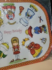 1975 Joan Walsh Anglund Hallmark game Place Mats Paper Pocket Dolls Birthday VTG