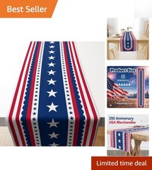 Multi-Functional Patriotic Stars Table Runner for 4th of July Celebrations