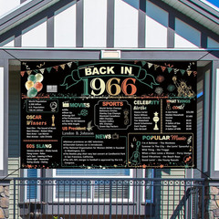 60Th Birthday Party Decorations, Colorful Back in 1966 Banner 60 Year Old Birthd