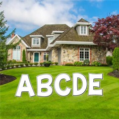 Alphabet Yard Letters, Solid Color with Outline 18″ KG, 26 pcs, Stakes Included