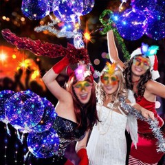10PACK LED Light Up BoBo Balloons Christmas Party Birthday Clear Bubble Balloon