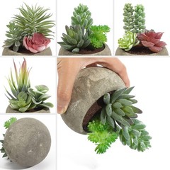 SPEPLA Succulents Plants Artificial 4 Pack, Mini Fake in Type2