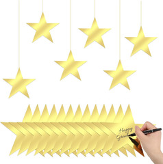 100 Pcs 6 Inch Gold Star Cutouts Double Printed Paper Stars Gold Star Decoration