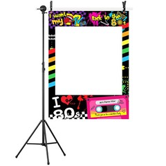 I love 80s Photo Booth Frame Photobooth Props Retro Music Dance Party Selfie