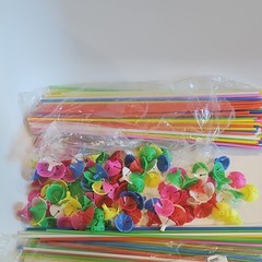 Multicolor balloon holders for non helium balloons