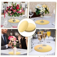 10 Inch Round Acrylic Mirror Centerpiece Circle Tray Plates Gold 12 PCS