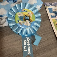 The Smurfs Birthday Party Bundle Items Party Supplies with pins, stickers, more