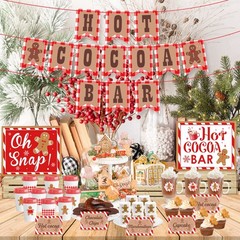 Hot Cocoa Bar Decoration Kit, Gingerbread Man Theme Multicolour