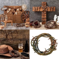 Fake Rusted Barbed Wire Halloween Decorations Plastic Barb Wire Decorations