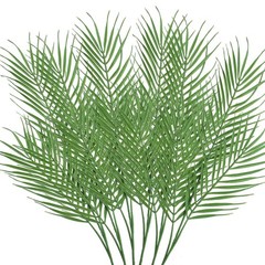 18 Branches 27 Inch Artificial [Palm] [Leave]S 6 PCS Large Faux / Fake Green