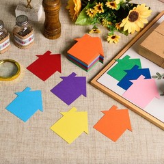 200 Pcs Assorted Color House Paper Cutouts Home Shape Die Cut for Classroom
