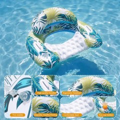 3 Pack Pool Floats Adult, Pool Floaties with Two Cup Holders & Handles, Infla…