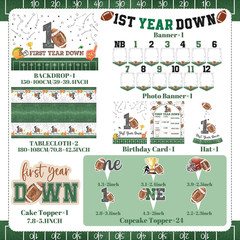First Year down Birthday Party Decorations, All-In-1 Football First Birthday Dec